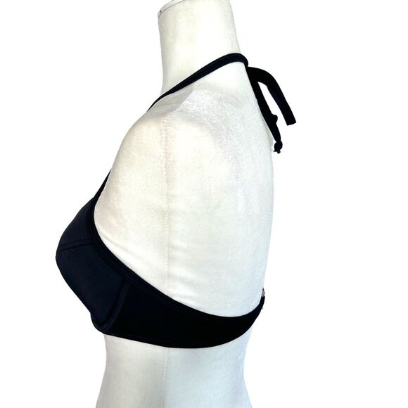 Victoria's Secret Black Swimsuit Bra Bikini Top Halter Underwire Padded 34D - Picture 2 of 7